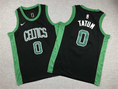 Youth Kids Basketball Shirt Boston Celtics 0 TATUM Black NBA Jersey
