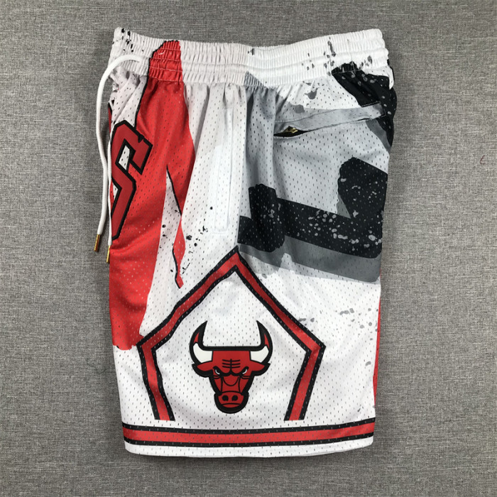 with Pocket Chicago Bulls NBA Shorts White Swingman Basketball League Shorts