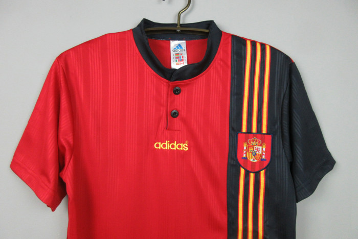Retro Jersey 1996 Spain Home Soccer Jersey Red Vintage Camiseta de España Football Shirt