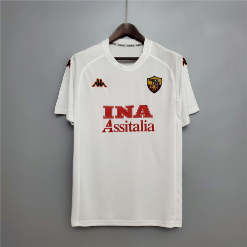 Retro Jersey 2000-2001 As Roma TOTTI 10 Away White Soccer Jersey Vintage Football Shirt