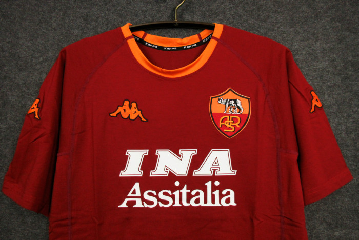 Retro Jersey 2000-2001 As Roma Home Soccer Jersey Vintage Football Shirt