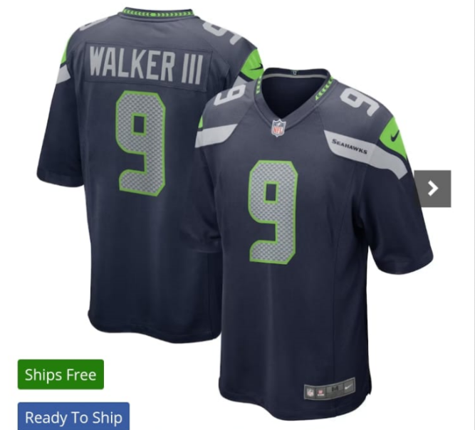 Seattle Seahwaks Kenneth Walker 9 Black NFL Jersey