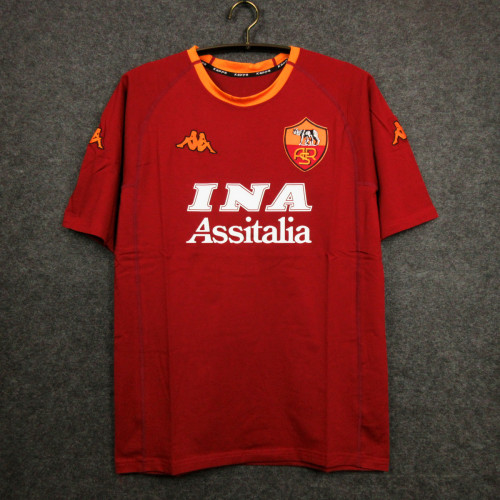 Retro Jersey 2000-2001 As Roma Home Soccer Jersey Vintage Football Shirt