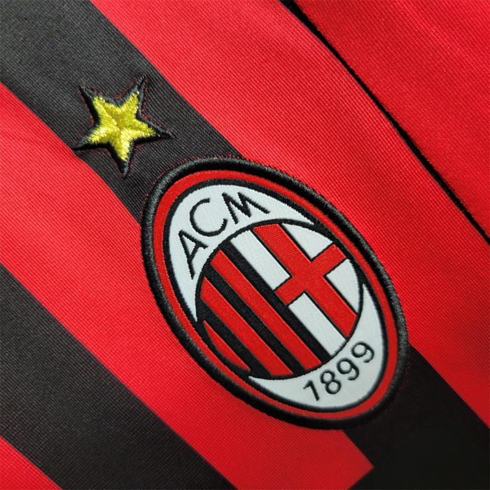 Long Sleeve Retro Jersey 2007-2008 AC Milan Home Vintage Soccer Jersey