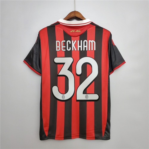 Retro Jersey 2009-2010 Ac Milan BECKHAM 32 Home Soccer Jersey