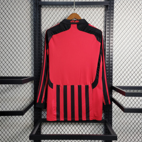 Long Sleeve Retro Jersey 2007-2008 AC Milan Home Vintage Soccer Jersey