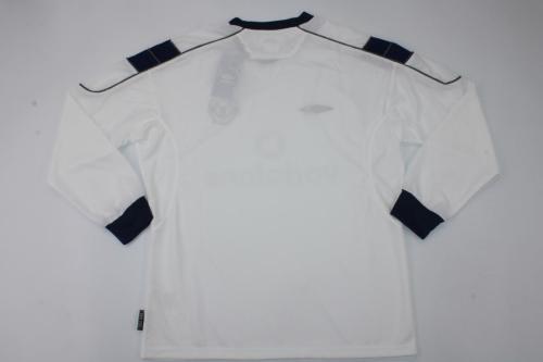 Retro Jersey Long Sleeve 2000-2001 Manchester United Away White Soccer Jersey
