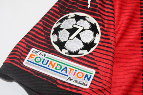 with UCL Patch Fan Version 2023-2024 AC Milan Home Soccer Jersey AC Futbol Shirt