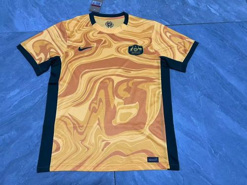 Fan version 2023 Australia Home Soccer Jersey Football Shirt