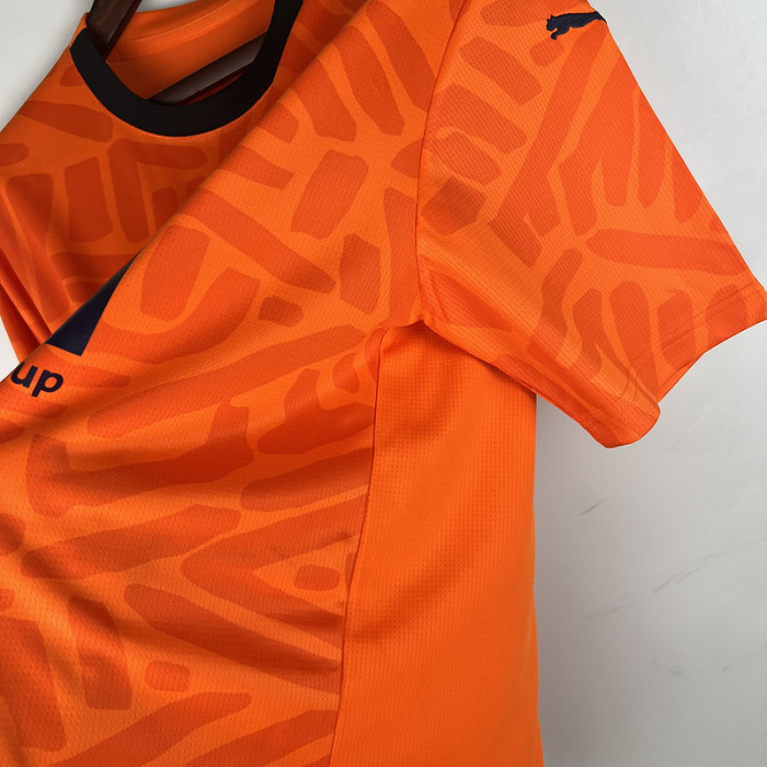 Fan Version 2023-2024 Valencia Third Away Orange Soccer Jersey