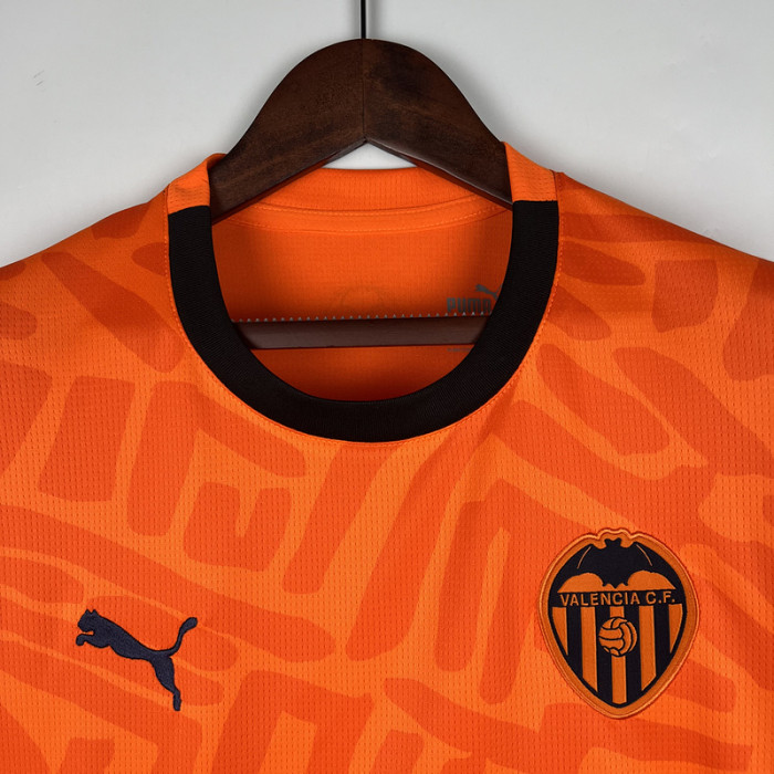 Fan Version 2023-2024 Valencia Third Away Orange Soccer Jersey