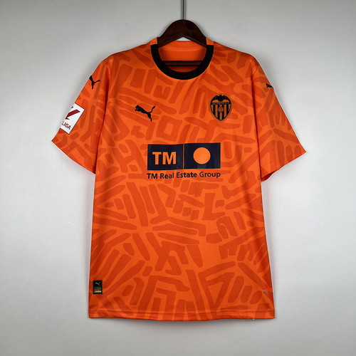Fan Version 2023-2024 Valencia Third Away Orange Soccer Jersey
