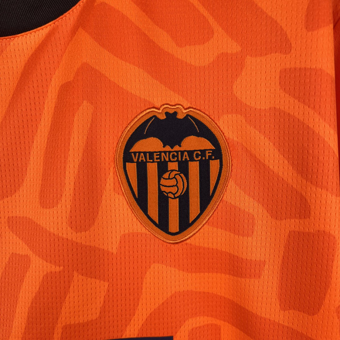 Fan Version 2023-2024 Valencia Third Away Orange Soccer Jersey