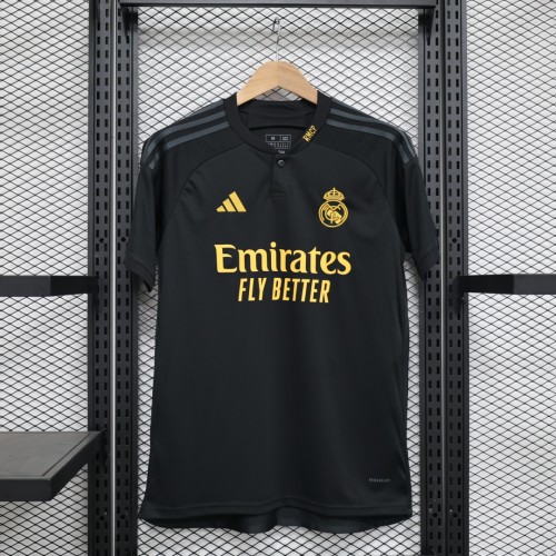 Real Camisetas de Futbol Fan Version 2023-2024 Real Madrid Third Away Black Soccer Jersey