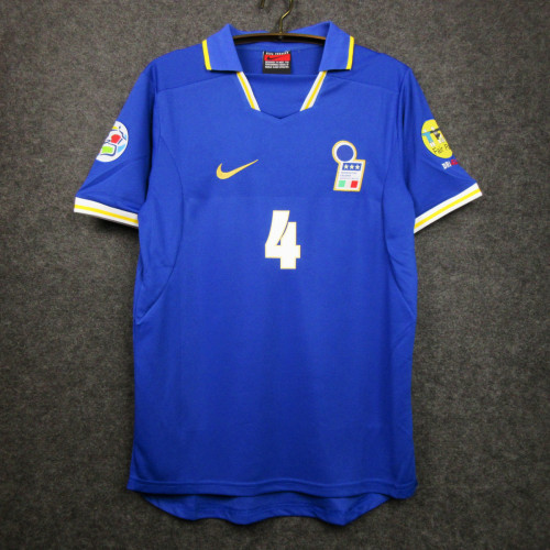 with Patch Retro Jersey 1996 Italy CANNAVARO 4 Home Soccer Jersey Vintage Football Shirt