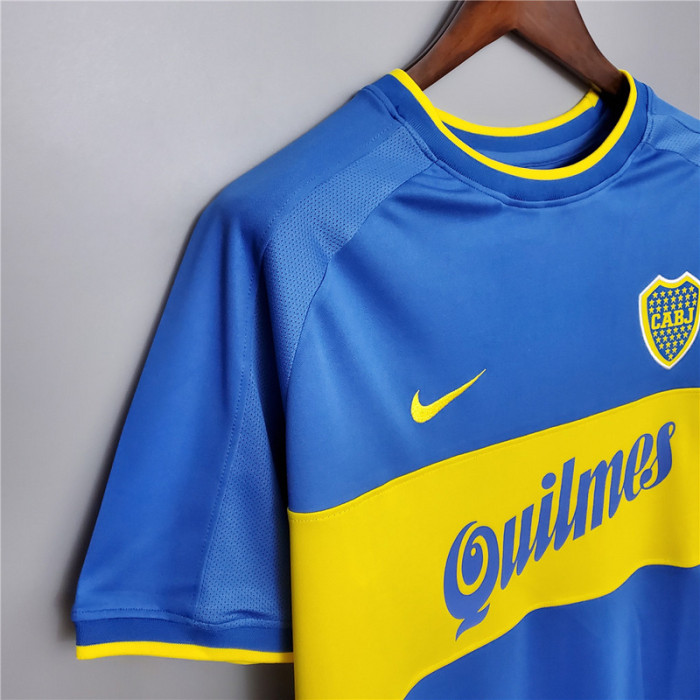 Retro Jersey 1999-2000 Boca Juniors Home Blue Soccer Jersey Boca Vintage Football Shirt