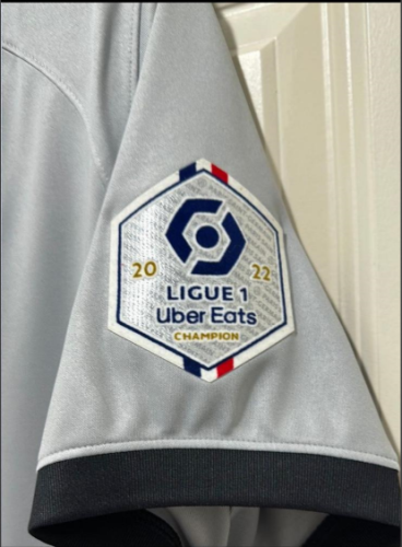 with Ligue 1 Patch Maillot PSG Retro Jersey 2022-2023 Paris Saint-Germain Away Grey Soccer Jersey Vintage Football Shirt