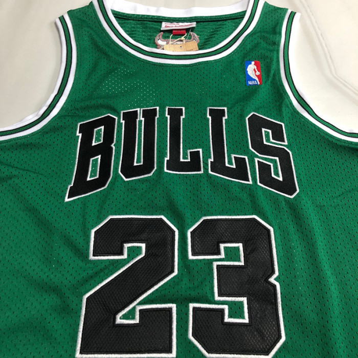 Mitchell&ness 1997-98 Chicago Bulls Green Basketball Shirt 23 JORDAN Classic NBA Jersey
