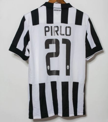 Retro Jersey 2014-2015 Juventus PIRLO 21 Home Soccer Jersey Vintage Football Shirt