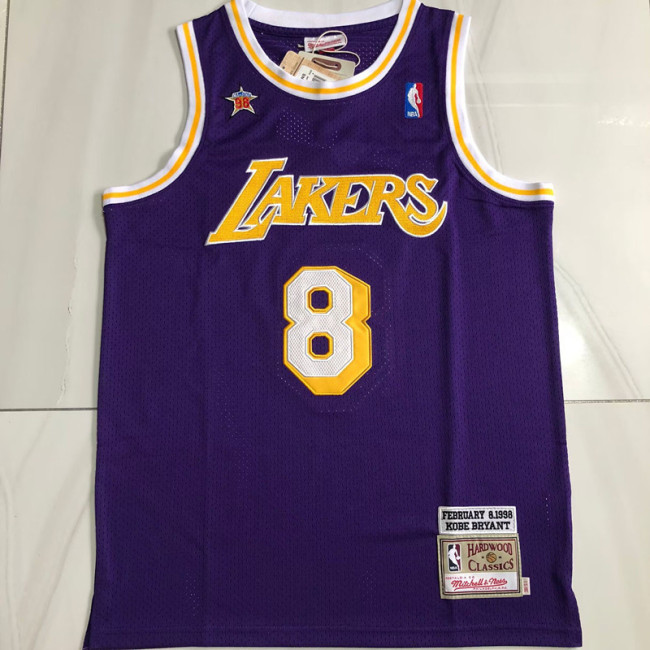 Mitchell&ness FEBRUARY 8.1998 KOBE BRYANT Los Angeles Lakers Basketball Shirt Classic NBA Jersey