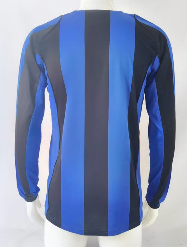 Long Sleeve Retro Jersey 2004-2005 Inter Milan Home Soccer Jersey Vintage Inter Football Shirt