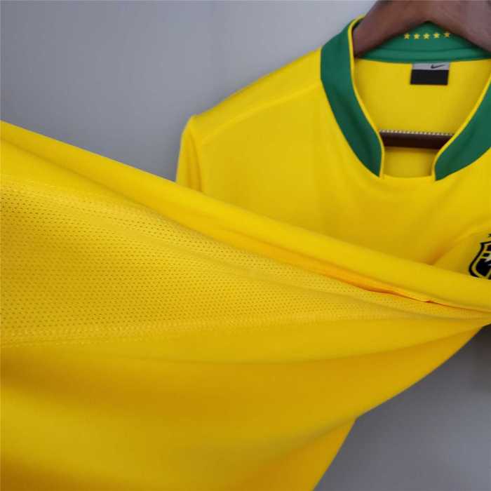 Retro Jersey 2006 Brazil Home Yellow Soccer Jersey Vintage Brasil Camisetas de Futbol