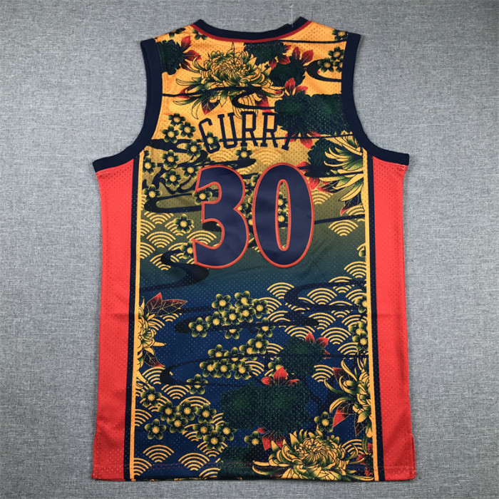 Mitchell&ness 2009-10 Golden State Warriors Rabbit Edition Basketball Shirt 30 Curry Classic NBA Jersey