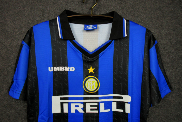 Retro Jersey 1997-1998 Inter Milan RONALDO 10 Home Soccer Jersey Vintage Football Shirt