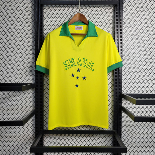 with Sponor Logo Retro Jersey 1958 Brazil Home Soccer Jersey Vintage Brasil Camisetas de Futbol