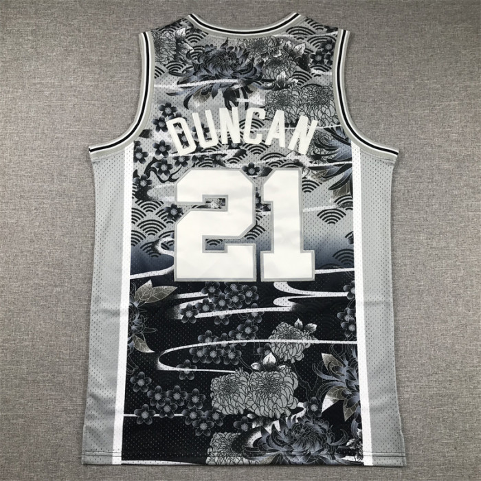 Mitchell&ness 1998-99 San Antonio Spurs Rabbit Edition Basketball Shirt 21 DUNCAN Classic NBA Jersey
