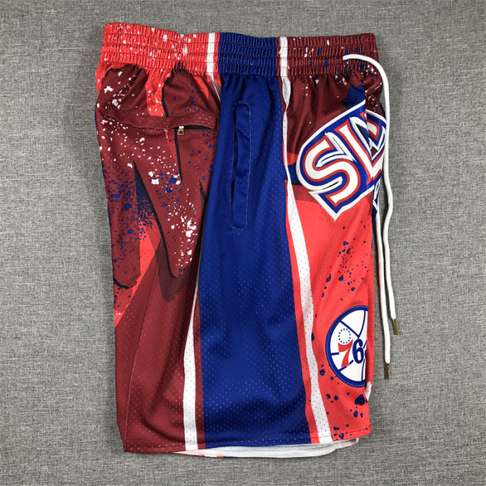 with Pocket Philadelphia 76ers NBA Shorts Red Swingman Basketball League Shorts