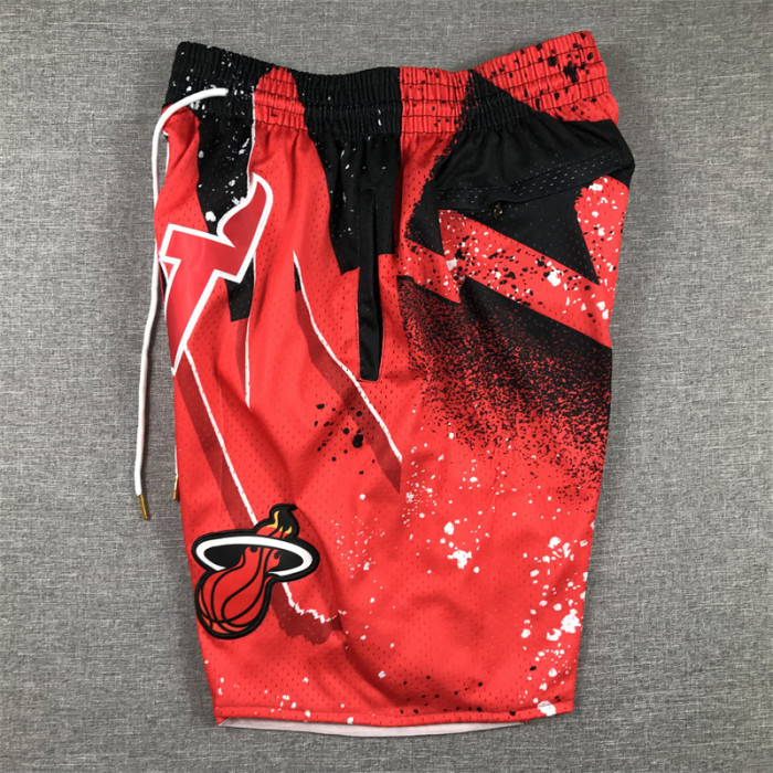with Pocket Miami Heat NBA Shorts Red Swingman Basketball League Shorts