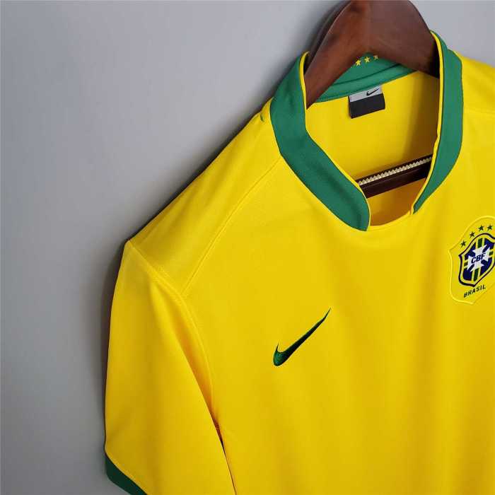 Retro Jersey 2006 Brazil Home Yellow Soccer Jersey Vintage Brasil Camisetas de Futbol