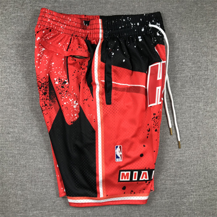 with Pocket Miami Heat NBA Shorts Red Swingman Basketball League Shorts