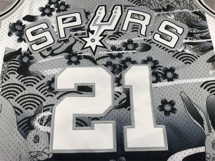 Mitchell&ness 1998-99 San Antonio Spurs Rabbit Edition Basketball Shirt 21 DUNCAN Classic NBA Jersey