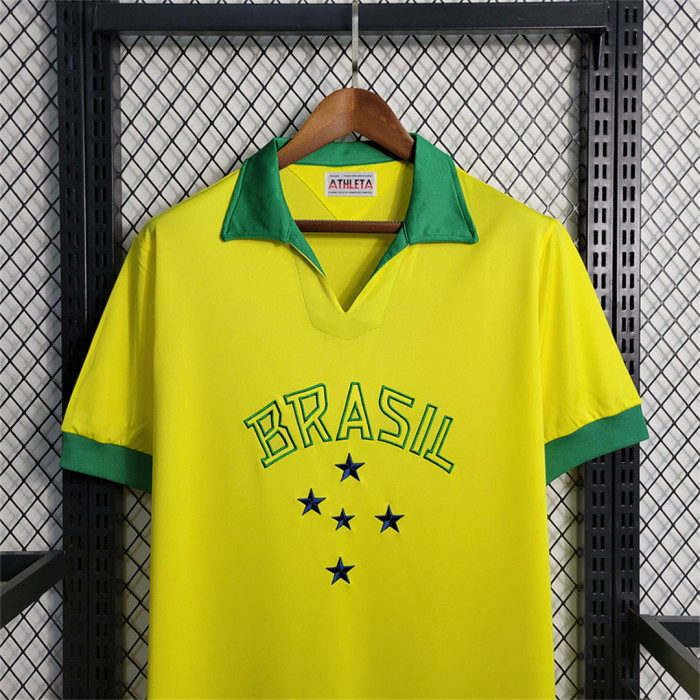 with Sponor Logo Retro Jersey 1958 Brazil Home Soccer Jersey Vintage Brasil Camisetas de Futbol