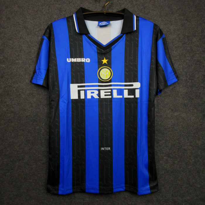 Retro Jersey 1997-1998 Inter Milan RONALDO 10 Home Soccer Jersey Vintage Football Shirt