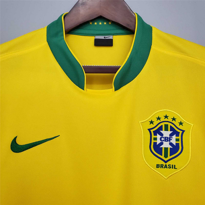 Retro Jersey 2006 Brazil Home Yellow Soccer Jersey Vintage Brasil Camisetas de Futbol