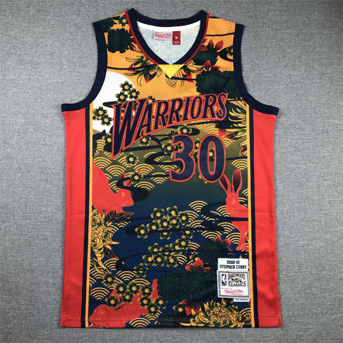 Mitchell&ness 2009-10 Golden State Warriors Rabbit Edition Basketball Shirt 30 Curry Classic NBA Jersey