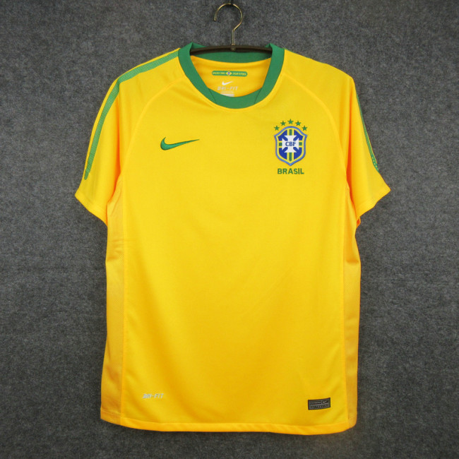 Retro Jersey 2010 Brazil Home Soccer Jersey Vintage Brasil Camisetas de Futbol