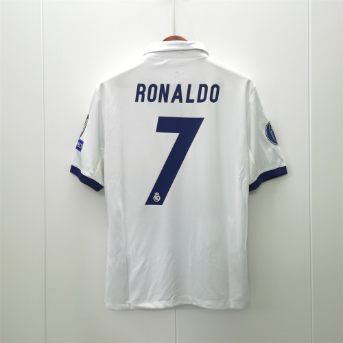 with UCL+Gold Fifa World Champions Badge Retro Jersey 2016-2017 Real Madrid RONALDO 7 Home Soccer Jersey