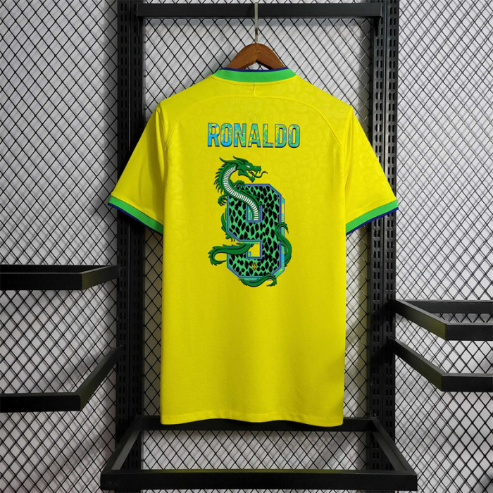 with Special Fonts Fans Version 2022 World Cup Brazil Home Soccer Jersey T.Silva 3 Ronaldo 9 Neymar Jr 10 Coutinho 11 E.militao 14 Vini Jr. 20 Football Shirt