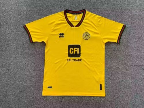 Fan Version 2023-2024 Sheffield United Away Yellow Soccer Jersey Football Shirt