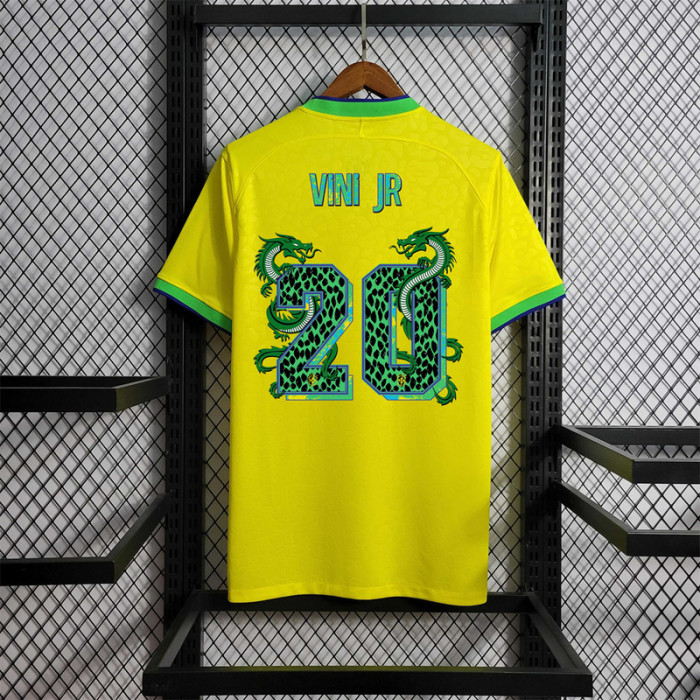 with Special Fonts Fans Version 2022 World Cup Brazil Home Soccer Jersey T.Silva 3 Ronaldo 9 Neymar Jr 10 Coutinho 11 E.militao 14 Vini Jr. 20 Football Shirt