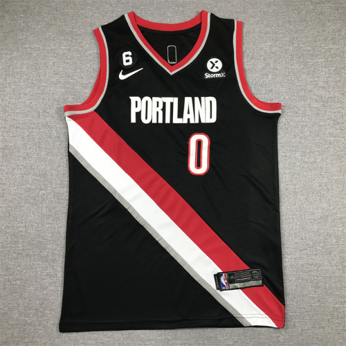 2023 Portland Trail Blazers 00 HENDERSON Black NBA Jersey Basketball Shirt