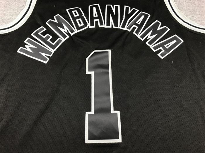 Classic San Antonio Spurs 1 WEMBANYAMA Black NBA Jersey Basketball Shirt
