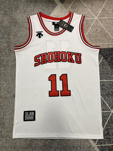 Slam Dunk 11 White NBA Jersey Shohoku Basketball Shirt