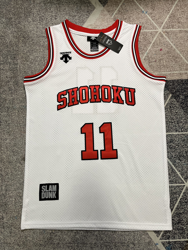 Slam Dunk 11 White NBA Jersey Shohoku Basketball Shirt