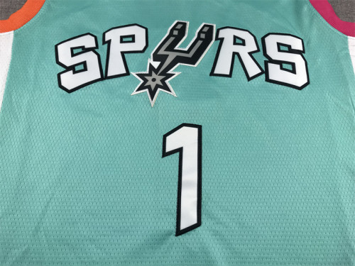 2023 City Editon San Antonio Spurs 1 WEMBANYAMA Green NBA Jersey Basketball Shirt