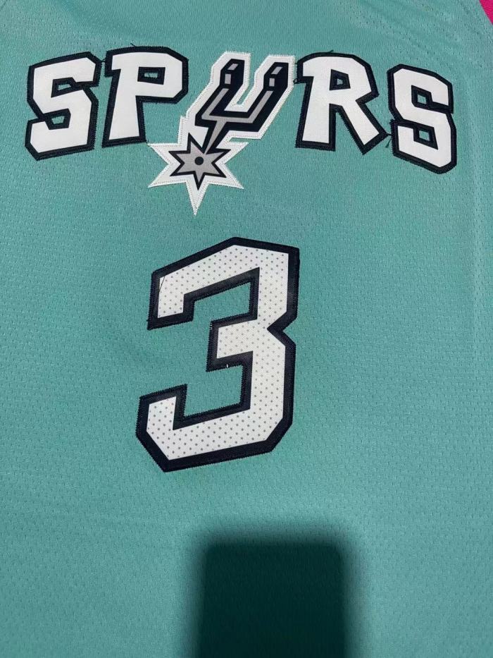 2023 San Antonio Spurs 3 JOHNSON Light Green NBA Jersey Basketball Shirt
